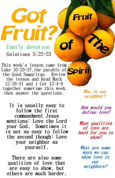 Fruit of the Spirit LOVE : Family Devotion – PastorRonBrooks