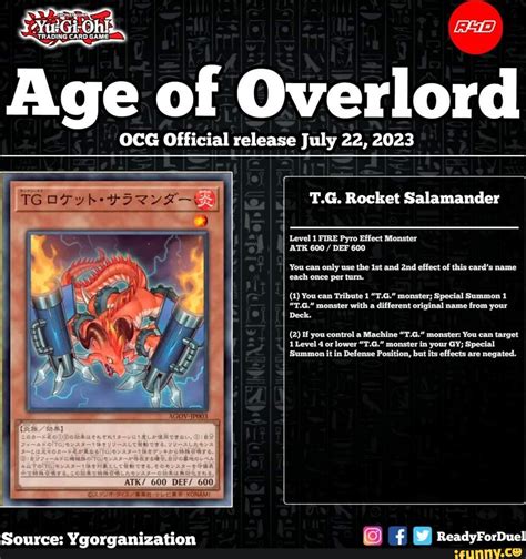 TRADING CARD GAME Age Of Overlord OCG Official Release July 22 2023