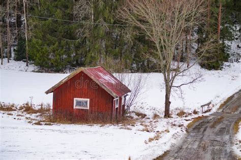 An Abandoned Building On The Side Of A Dirt Road Stock Image Image Of