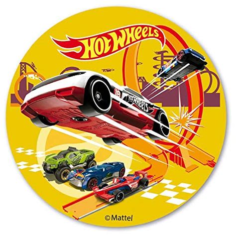 Buy HOT Wheels Cars Round 20cm 8 Inch Edible Wafer Cake Topper