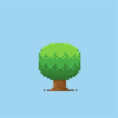 Single Tree In Pixel Art Style 22469489 Vector Art At Vecteezy