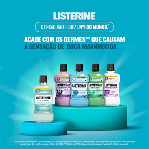 Antisséptico Bucal Listerine 1 Litro Cool Mint Sem Álcool Lojaslivia