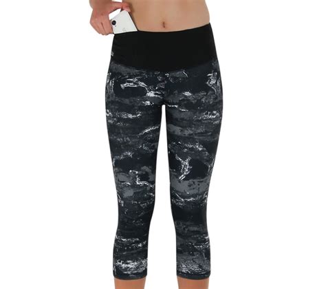 Sport Leggings Damen dreviertel mit Hüfttasche fürs Handy