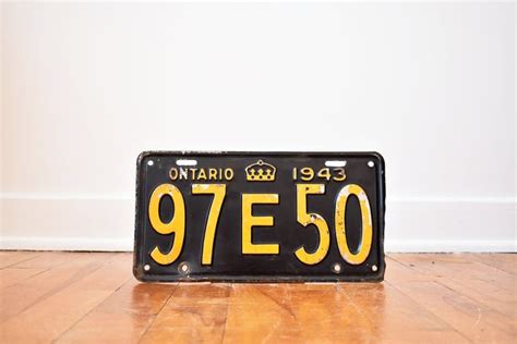 1943 Ontario License Plate Yours To Discover Canadian Etsy Canada