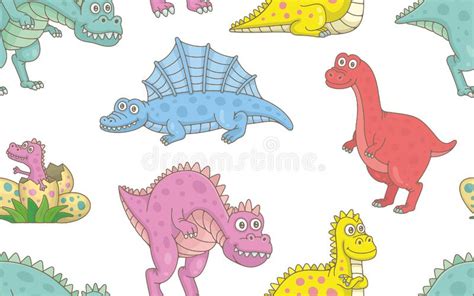 Teste Padr O Sem Emenda Dinossauros Ilustra O Do Vetor