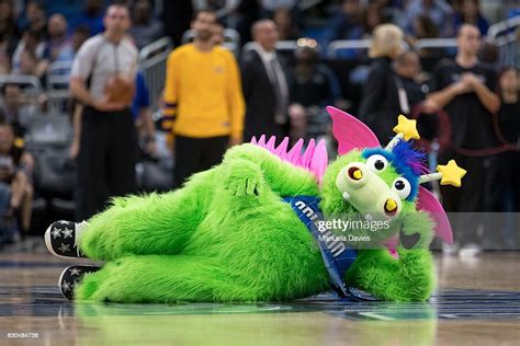 Orlando Magic mascot Stuff the Magic Dragon entertains the crowd ...