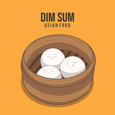 Premium Vector Asian Food Dim Sum Traditional Chinese Dumplings In Bamboo Steamer Basket Meatbun