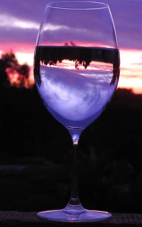 Fire In The Sky And The Wine Glass Photography Sunset Refraction Reflections Glass