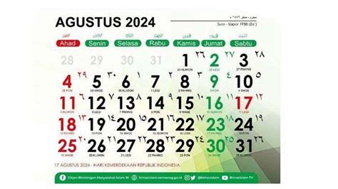 Kalender Agustus Lengkap Tanggal Merah Dan Hari Besar Kapan Hari