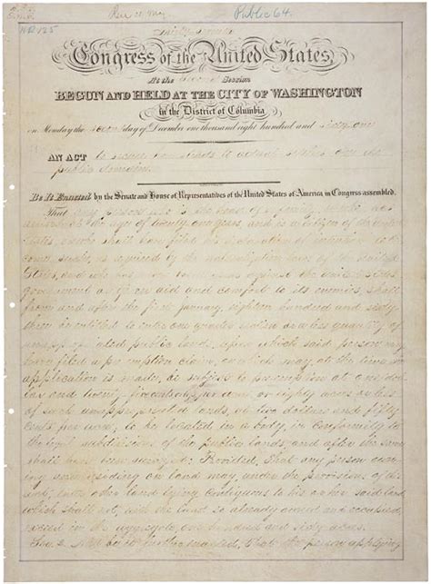 Homestead Act 1862 National Archives