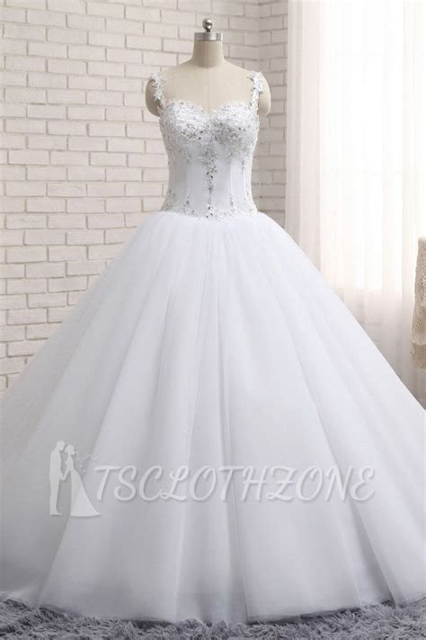 TsClothzone Stunning White Tulle Lace Wedding Dress Strapless