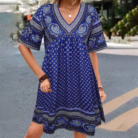 Summer Savings Clearance Pstuiky Summer Dresses Women V Neck