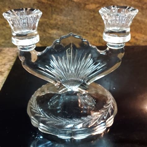 Jeanette Accents Vintage Jeanette Glass Sunburst Etched Candle Holder Poshmark