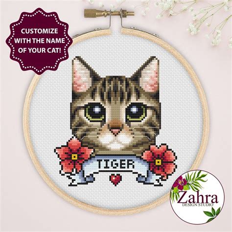 American Shorthair Cat Cross Stitch Pattern Cat Cross Stitch Chart