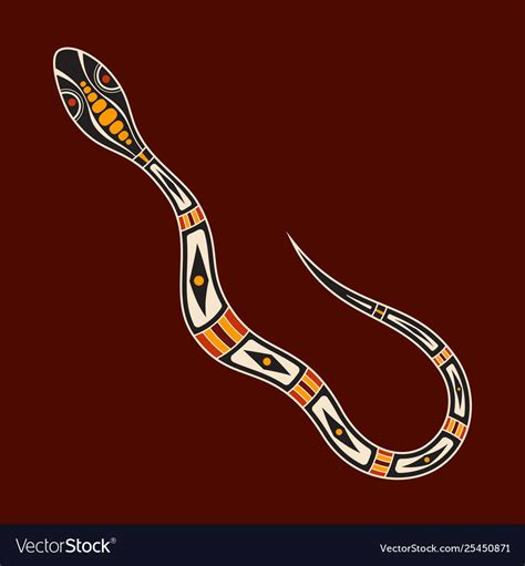 Snake Aboriginal Art Style Royalty Free Vector Image