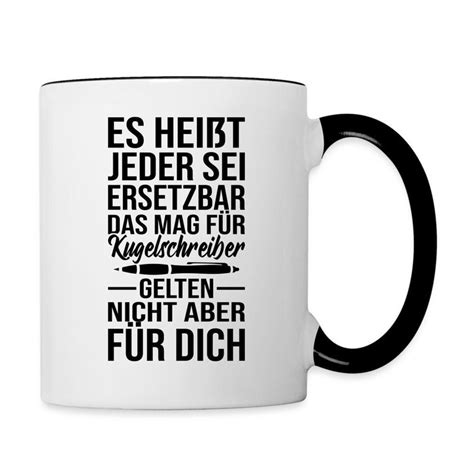 Es Hei T Jeder Ist Ersetzbar Tasse Zweifarbig One Size Wei Schwarz