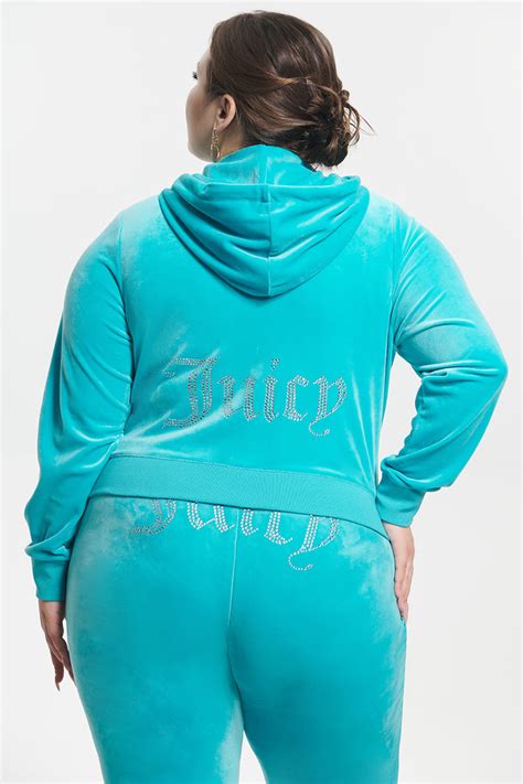 Plus Size Og Big Bling Velour Hoodie Juicy Couture