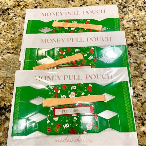 Surprise Money Pull Pouch Rectangle Christmas Money Pull Pouch Diy