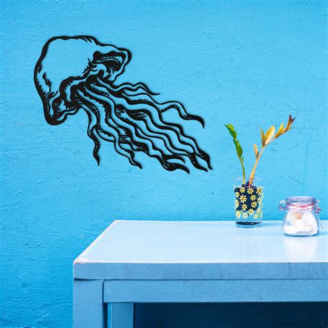 Jellyfish Decor Metal Wall Art Metal Wall Decor Etsy