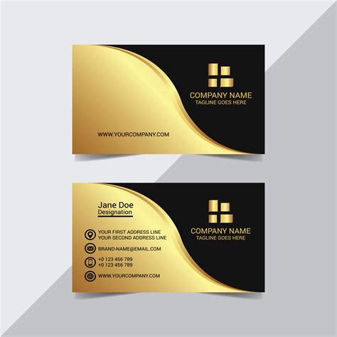 Golden Shape Business Card Template 1308811 Vector Art At Vecteezy