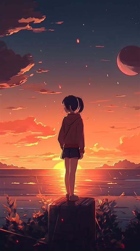 Anime Girl Sunset Wallpapers 4k Hd Anime Girl Sunset Backgrounds On Wallpaperbat