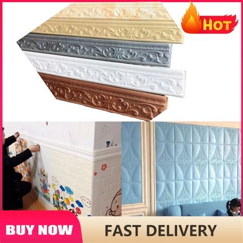 Wall Stickers 3d Wallpaper Waterproof Sticker Skirting Board Foam Self