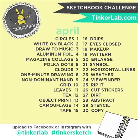 TinkerSketch Instagram Sketchbook Challenge - TinkerLab