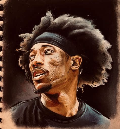 Daniel Aguilera Demar Derozan Colored Portrait Drawing