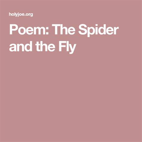 Poem The Spider And The Fly