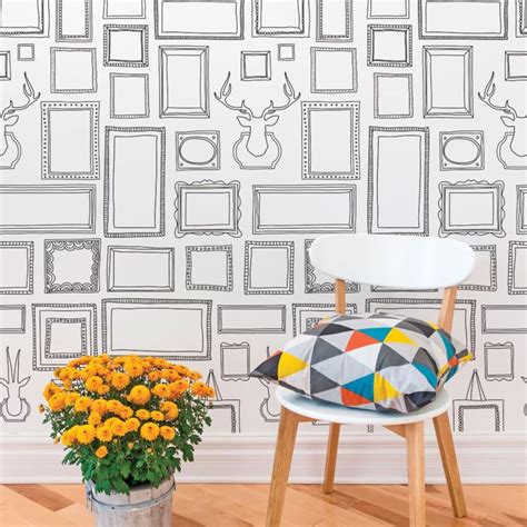 Frames Peel And Stick Wallpaper Repositionable Etsy Uk Framed