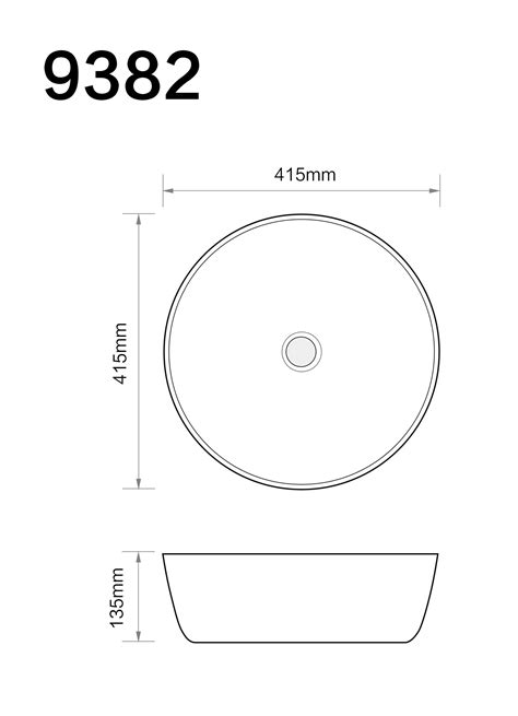 EVEREST Umivaonik Zdjelasti Bijeli Fi 415x135mm Vitos Webshop