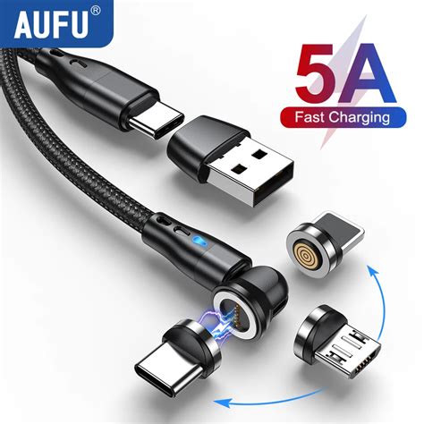 Aufu Cable Magn Tico Usb C A Tipo C Cargador De Carga R Pida W Pd