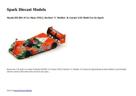 Spark Diecast Cars - Spark Model Car Catalogue