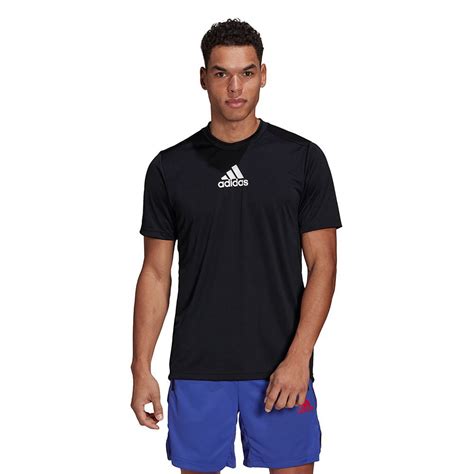 Adidas Primeblue Designed To Move Sport Stripes Short Sleeve T Shirt