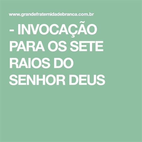 Invoca O Para Os Sete Raios Do Senhor Deus Crescimento Espiritual