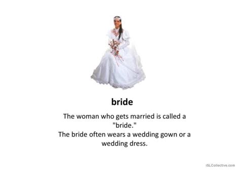 Wedding Vocabulary English Esl Powerpoints