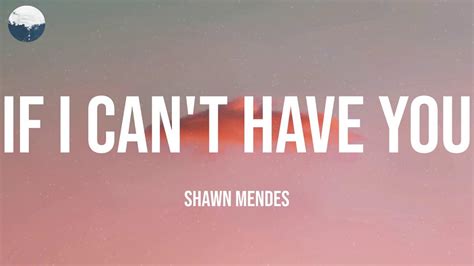 If I Cant Have You Shawn Mendes Lyrics Youtube