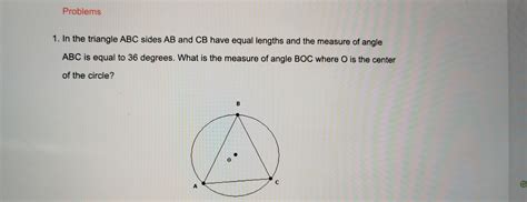 Solved Problems 1 In The Triangle ABC Sides AB And CB Have Equal