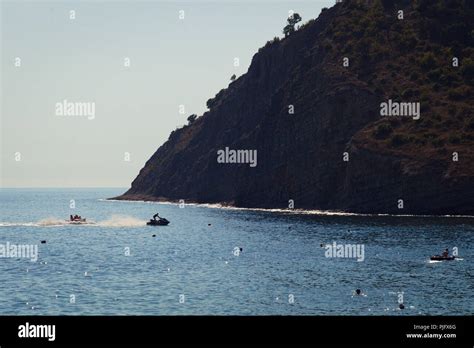 Tourists on vacation, Durso beach, Russia Stock Photo - Alamy