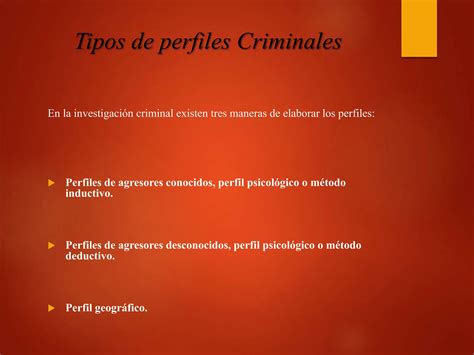 Tipos De Perfiles Criminales Para Analisis Psicologico PPT