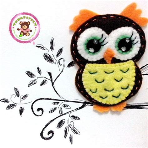 Set Of 4 Felt Owl 03 Handmade Felt Applique Thumb2feltsupply