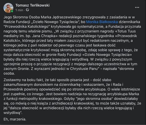 Tomasz Terlikowski On Twitter Jego Skromna Osoba Marka