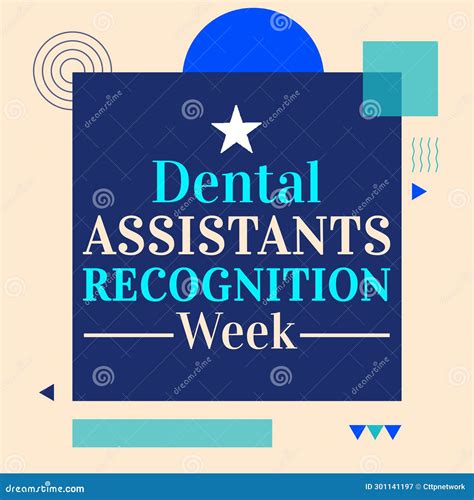 Dental Assistants Recognition Week Poster Design With Star Typography And Minimalist Shapes