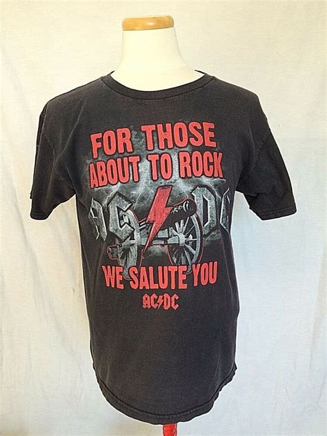 Ac Dc Mens T Shirt Sz Large Black For Those About To Rock We Salute You Acdc Mens Tshirts