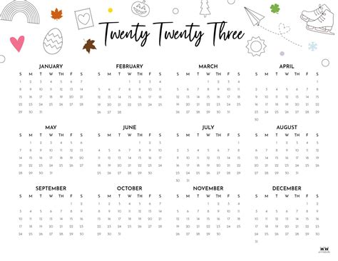 Yearly Calendars Free Printables Printabulk