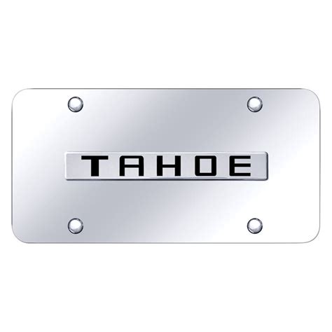 Autogold Tah N Cc Chrome License Plate With D Chrome Tahoe Logo