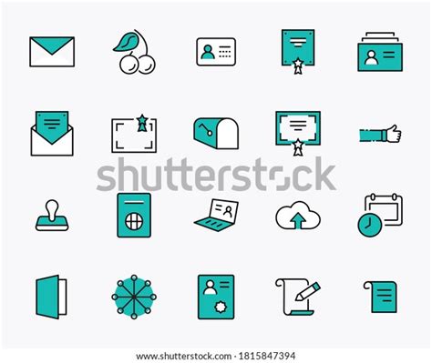 Set Legal Documents Related Vector Line Stock Vector Royalty Free