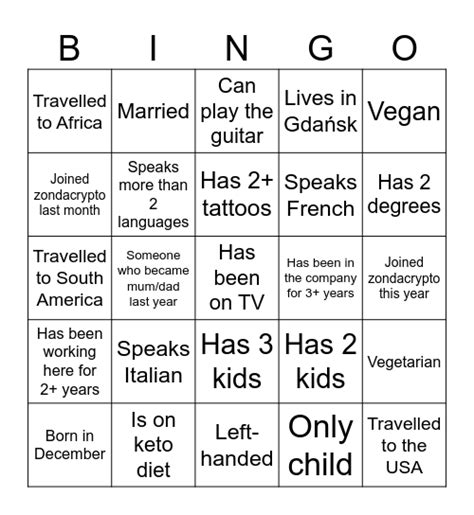 Bingo Mixer Bingo Card