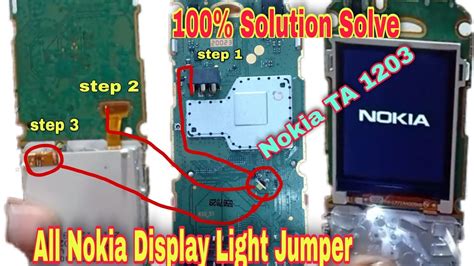 Nokia Ta 1203 Display Light Jumper Solution Nokia 105 Ta 1010 Display