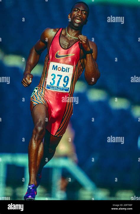 Michael Johnson (USA) competing at the 1996 US Olympic Track and Field ...